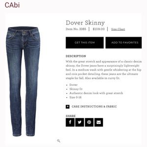 Cabi Dover Skinny Jeans - size 6
